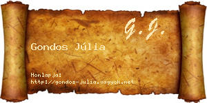 Gondos Júlia névjegykártya